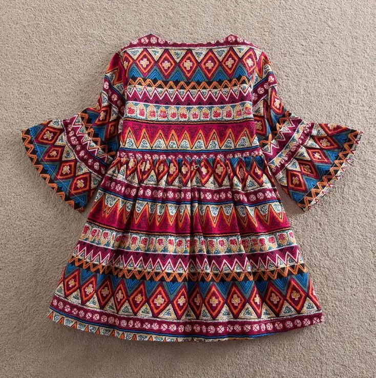 Hot printed cotton dress autumn new boho girl long sleeve dress children cute pettiskirt 3-8 years
Hot printed cotton dress autumn new boho girl long sleeve dress children cute pettiskirt 3-8 years