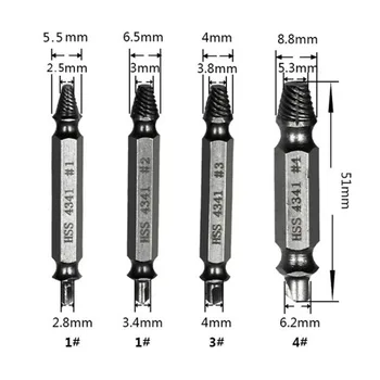 4 Pcs Double Side Damaged Screw Extractor Drill Bits Out Bolt Stud Car Tool Damage Screw Bolt Remover
4 Pcs Double Side Damaged Screw Extractor Drill Bits Out Bolt Stud Car Tool Damage Screw Bolt Remover