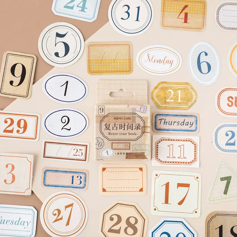 45Pcs Vintage Date Sticker Kawaii Number Sticker Bullet Journal Paper Sticker For Kid DIY Scrapbooking Diary Albums Classic Toys
45Pcs Vintage Date Sticker Kawaii Number Sticker Bullet Journal Paper Sticker For Kid DIY Scrapbooking Diary Albums Classic Toys