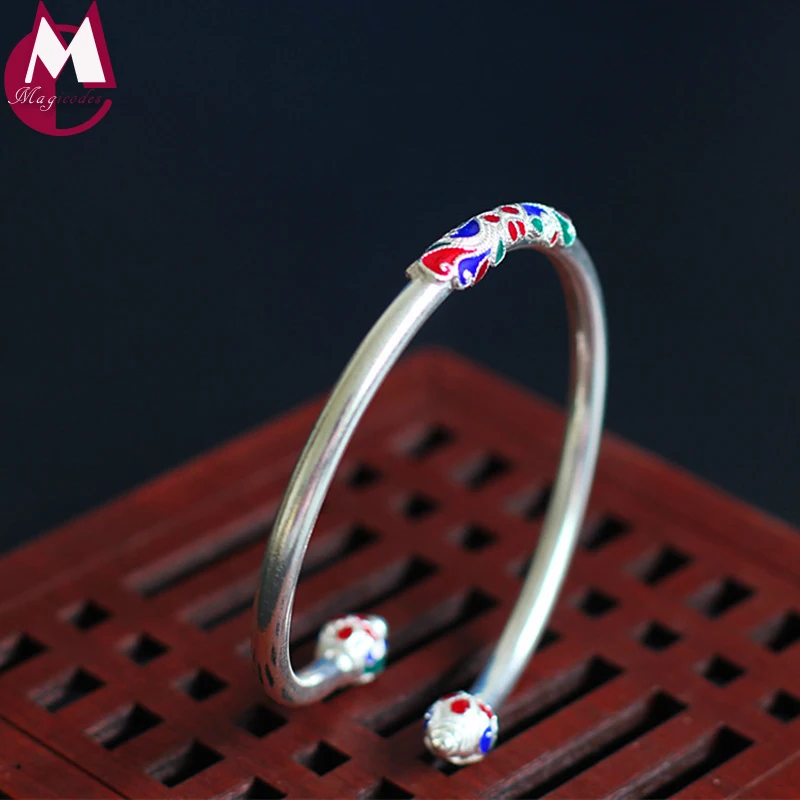 Handmade 100% 925 Sterling Silver Jewelry Thailand Fashion Enamel Bangle For Women Colorful Opening Bracelet 2018 Hot Sale
Handmade 100% 925 Sterling Silver Jewelry Thailand Fashion Enamel Bangle For Women Colorful Opening Bracelet 2018 Hot Sale