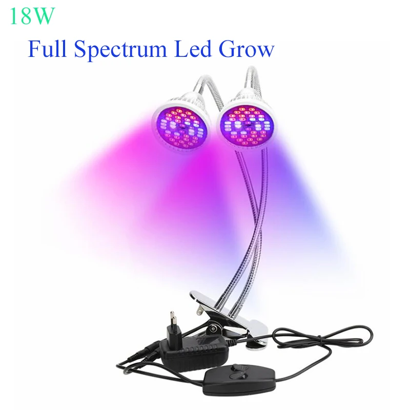 18W flower pot plant fill light Double-headed clip Full Spectrum UV IR Led Lamp US/EU/UK/AU plug
18W flower pot plant fill light Double-headed clip Full Spectrum UV IR Led Lamp US/EU/UK/AU plug
