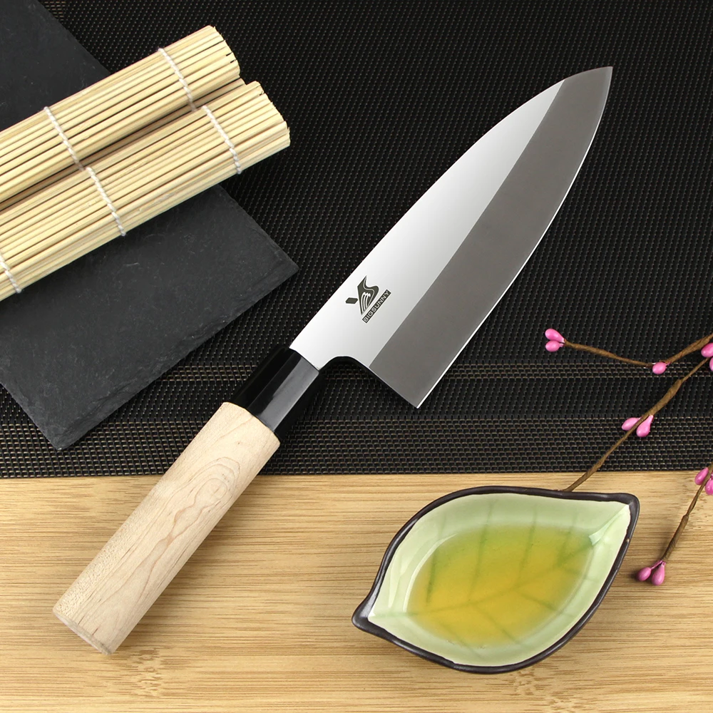 BIGSUNNY Deba Knife 7"/8" - Sashimi Sushi Knife - German High Carbon Stainless Steel DIN:1.4116 - Soild Wood Handle
BIGSUNNY Deba Knife 7"/8" - Sashimi Sushi Knife - German High Carbon Stainless Steel DIN:1.4116 - Soild Wood Handle