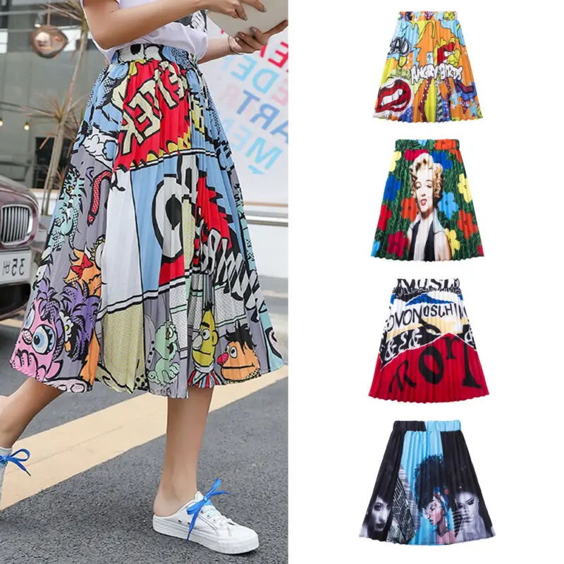 2019 New Funny Women's Cartoon Animal Pattern Pleated Skirts Bohemian Printed High Waist Large Party Club A-Line Skirts
2019 New Funny Women's Cartoon Animal Pattern Pleated Skirts Bohemian Printed High Waist Large Party Club A-Line Skirts