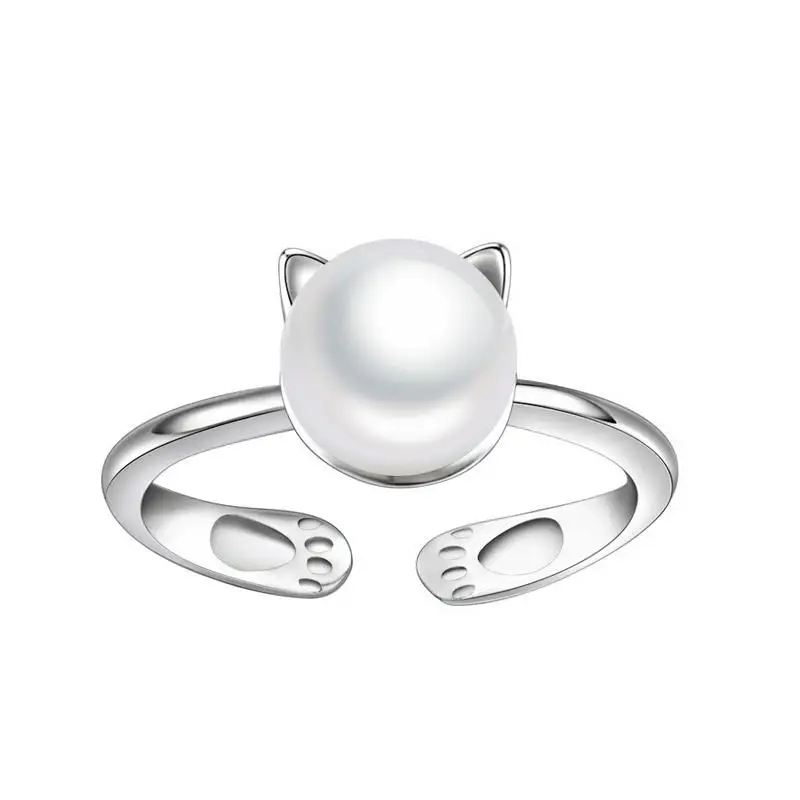 QCOOLJLY 2019 Hot Fashion Rings Simulated Pearl Cute Cat Shape Adjustable Opening Design Statement Rings For Women Party
QCOOLJLY 2019 Hot Fashion Rings Simulated Pearl Cute Cat Shape Adjustable Opening Design Statement Rings For Women Party