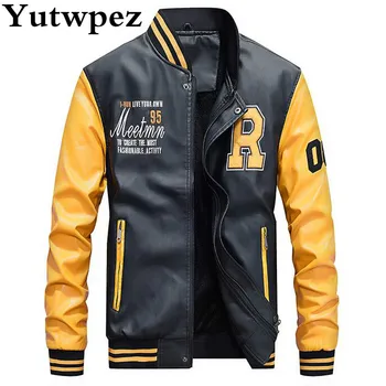 New Baseball Jackets Men Brand Embroidery Pu Faux Leather Jacket Male Casual Luxury Fleece Pilot Letter Stand Bomber Coat 2019
New Baseball Jackets Men Brand Embroidery Pu Faux Leather Jacket Male Casual Luxury Fleece Pilot Letter Stand Bomber Coat 2019