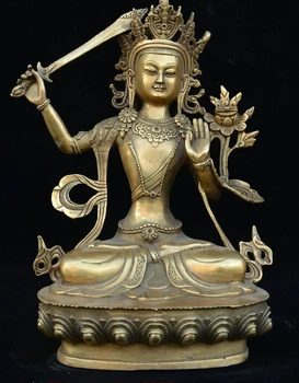 Old Tibet Buddhism Bronze Wen shu Manjushri Manjusri Boddhisattva Goddess Statue
Old Tibet Buddhism Bronze Wen shu Manjushri Manjusri Boddhisattva Goddess Statue