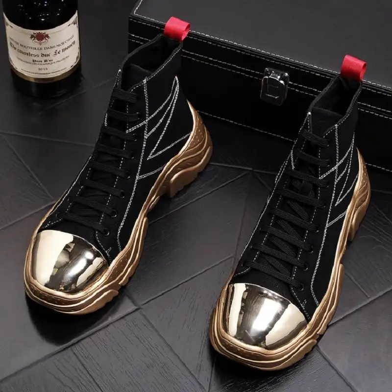 ERRFC Tide Fashion Men High Top Casual Shoes Vogue Gold Cowboy Boots Man Black Short Ankle Boots British Styles Zapatos 38-43
ERRFC Tide Fashion Men High Top Casual Shoes Vogue Gold Cowboy Boots Man Black Short Ankle Boots British Styles Zapatos 38-43