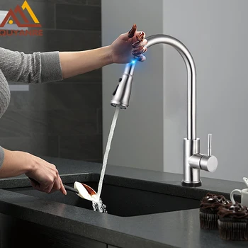 Quyanre High Arc Brushed Nickel Pull Out Touch Sensor Kitchen Faucet Lead-free Pull Out Smart Kitchen Faucet Sensor Tap Faucet
Quyanre High Arc Brushed Nickel Pull Out Touch Sensor Kitchen Faucet Lead-free Pull Out Smart Kitchen Faucet Sensor Tap Faucet