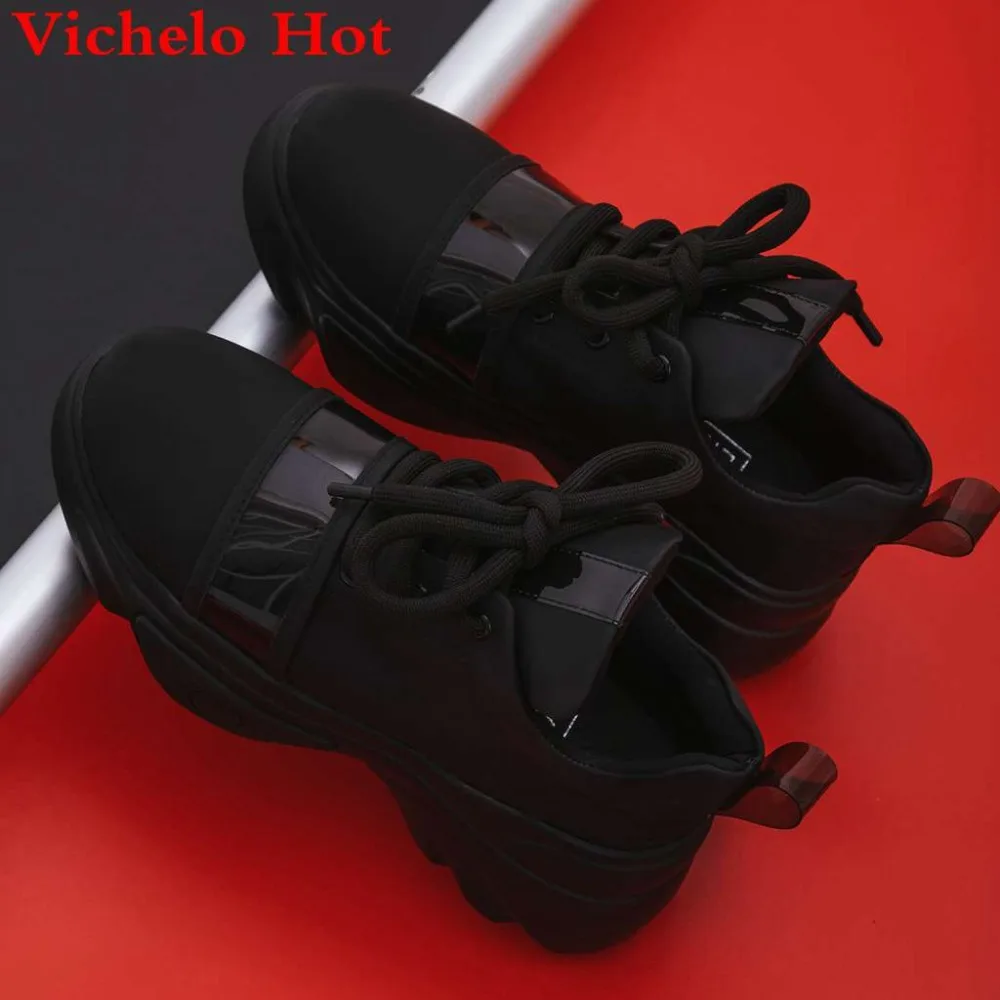 Vichelo Hot concise style thick high bottom platform lace up round toe sneakers European designer plus size vulcanized shoes L32
Vichelo Hot concise style thick high bottom platform lace up round toe sneakers European designer plus size vulcanized shoes L32
