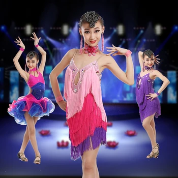 Children Latin Dance Dress Tassel Strap Summer Girls Salsa Rumba Cha Cha Samba Tango Dance Kids Competition Performance Clothing
Children Latin Dance Dress Tassel Strap Summer Girls Salsa Rumba Cha Cha Samba Tango Dance Kids Competition Performance Clothing