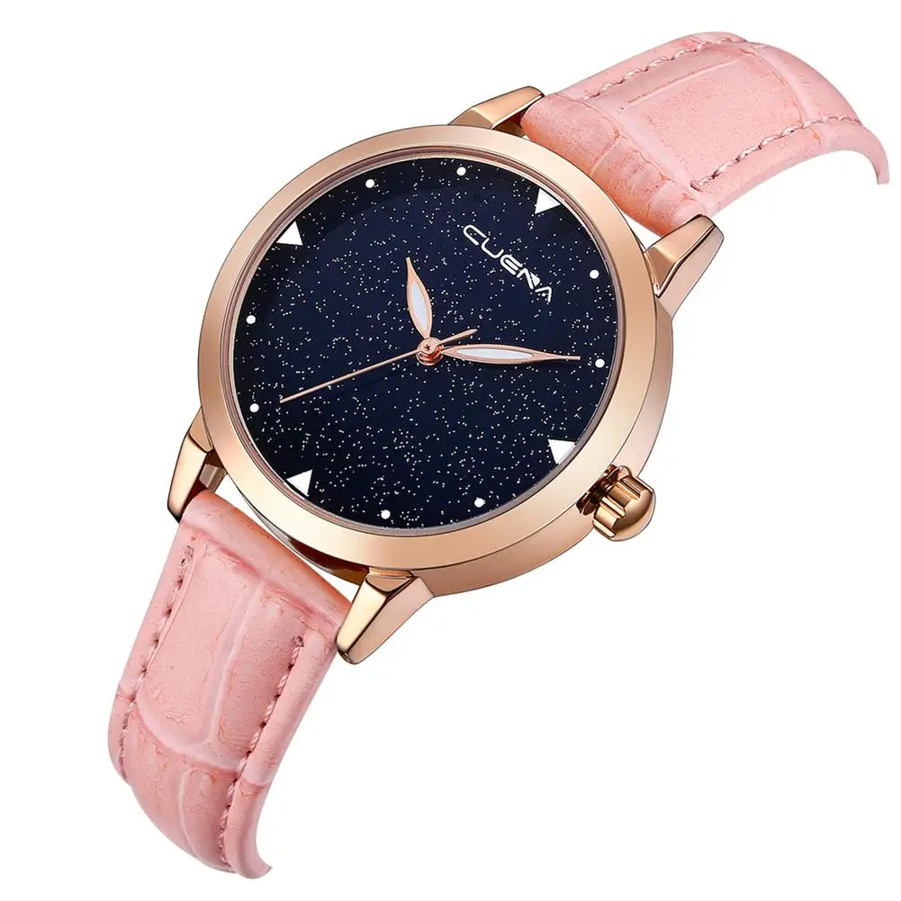 Women Starry-sky Dial Genuine Feather Vacuum Plating Analog Quartz Wrist Watch
Women Starry-sky Dial Genuine Feather Vacuum Plating Analog Quartz Wrist Watch