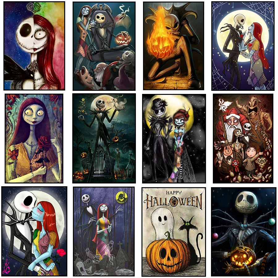 DIY 5d Diamond Painting Nightmare Before Christmas Full Square / Round Drill Crystal Mosaic Picture Halloween Embroidery | Дом и сад