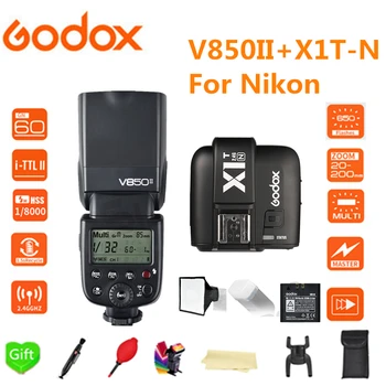 Godox V850II GN60 2000mAh Li-ion Battery 2.4G Wirless X System Speedlite Flash Light + X1T-N Trigger Transmitter for Nikon d3400
Godox V850II GN60 2000mAh Li-ion Battery 2.4G Wirless X System Speedlite Flash Light + X1T-N Trigger Transmitter for Nikon d3400