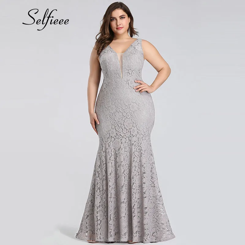 White Lace Dress Women Elegant Mermaid V Neck Sleeveless Long Formal Party Dress Evening Night Wear Plus Size Dress Robe Femme
White Lace Dress Women Elegant Mermaid V Neck Sleeveless Long Formal Party Dress Evening Night Wear Plus Size Dress Robe Femme