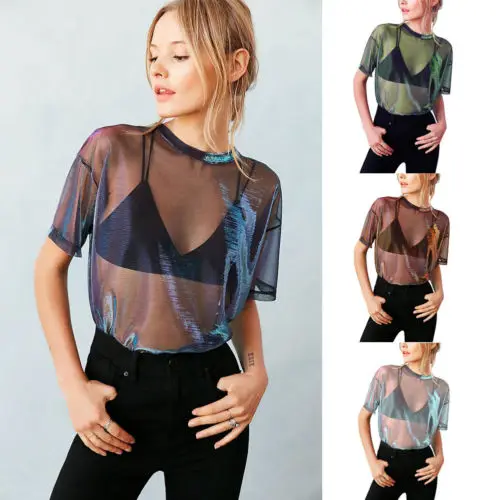 Summer Women Sexy Short Sleeve Net Yarn Perspective Blouse 2018 New Beach Solid Bling Shirt Top Blouse Clubwear S-XL
Summer Women Sexy Short Sleeve Net Yarn Perspective Blouse 2018 New Beach Solid Bling Shirt Top Blouse Clubwear S-XL