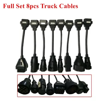 

High Quality truck cables full set 8 for cdp tcs pro plus / multidiag pro / MVD OBDII diagnostic tool OBD 2 scanner truck leads