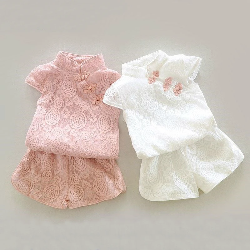 MERI AMMI 2pcs Baby Girl Clothing Outfit Set Chinese Style Lace Top+Shorts For 1-7 Year Baby Kids
MERI AMMI 2pcs Baby Girl Clothing Outfit Set Chinese Style Lace Top+Shorts For 1-7 Year Baby Kids