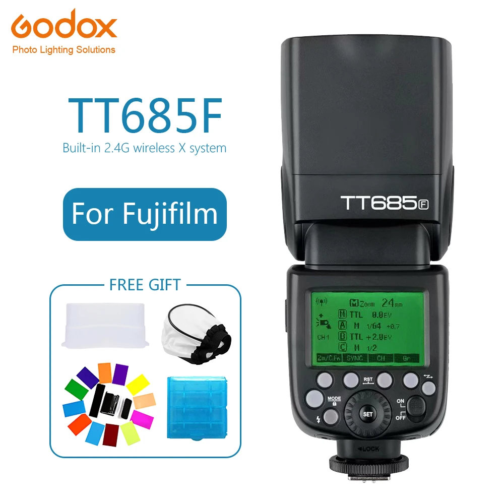 Godox TT685 TT685F Speedlite Flash Wireless TTL 2.4G Wireless HSS 1/8000s for Fujifilm X-Pro2/X-Pro1/X-T10/X Camera photography
Godox TT685 TT685F Speedlite Flash Wireless TTL 2.4G Wireless HSS 1/8000s for Fujifilm X-Pro2/X-Pro1/X-T10/X Camera photography