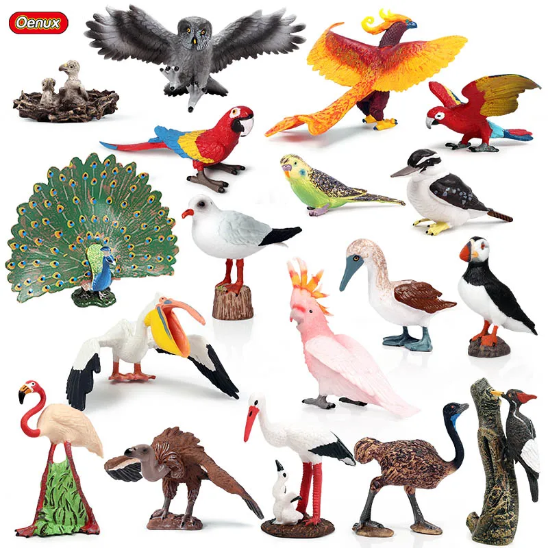 Oenux Simulation Bird Animals PVC Action Figures Peacock Parrot Eagle Birds Model Figurines Garden Miniature Collection Toy
Oenux Simulation Bird Animals PVC Action Figures Peacock Parrot Eagle Birds Model Figurines Garden Miniature Collection Toy