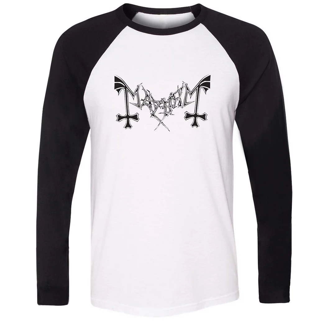 Fashion Mayhem Norwegian Black Metal Band Design Raglan Long Sleeve Funny T Shirt Men Women Boy Girl Cotton Patchwork T-shirts
Fashion Mayhem Norwegian Black Metal Band Design Raglan Long Sleeve Funny T Shirt Men Women Boy Girl Cotton Patchwork T-shirts