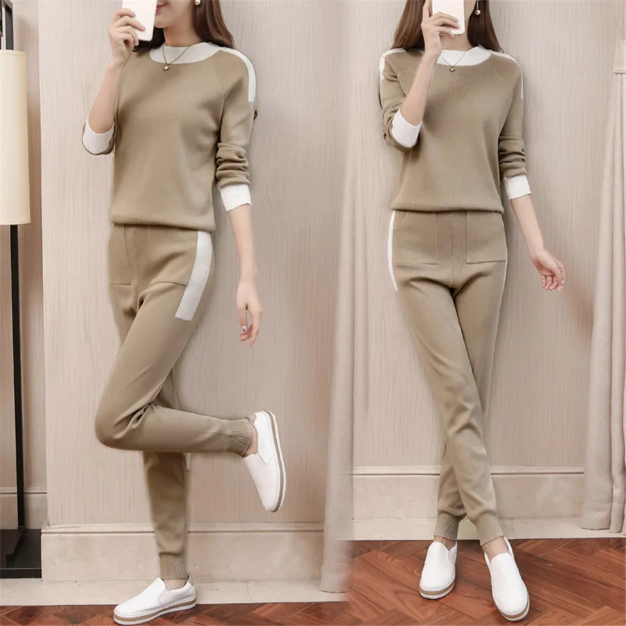Autumn winter set women sweater suit sets Knitted Sweaters Pants Tracksuits Woman Casual Knitted Trousers+Jumper Tops Set
Autumn winter set women sweater suit sets Knitted Sweaters Pants Tracksuits Woman Casual Knitted Trousers+Jumper Tops Set