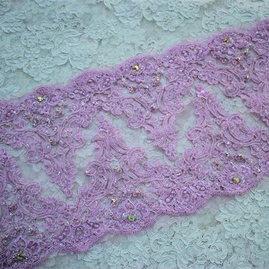 25.5cm or 10inch -2yards/lot Bilateral Purple Handmade Beaded and Sequined Lace Trim with Rainbow Acrylic Stones Bridal Wedding
25.5cm or 10inch -2yards/lot Bilateral Purple Handmade Beaded and Sequined Lace Trim with Rainbow Acrylic Stones Bridal Wedding