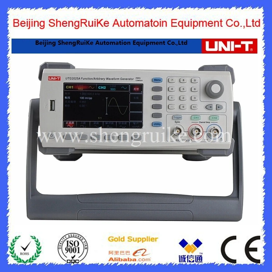 25MHz Dual Channels Signal Function Arbitrary Waveform Generator 200MSa/s 4.3'' TFTLCD 480x272 Arb. Memory Depth 1M USB UTG2025A
25MHz Dual Channels Signal Function Arbitrary Waveform Generator 200MSa/s 4.3'' TFTLCD 480x272 Arb. Memory Depth 1M USB UTG2025A