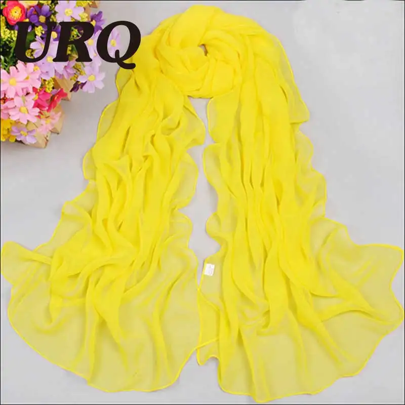 URQ Chiffon Silk Scarf for woman Fashion solid silk scarves spring women's plain girl scarf polyester wrap female P5A16017
URQ Chiffon Silk Scarf for woman Fashion solid silk scarves spring women's plain girl scarf polyester wrap female P5A16017