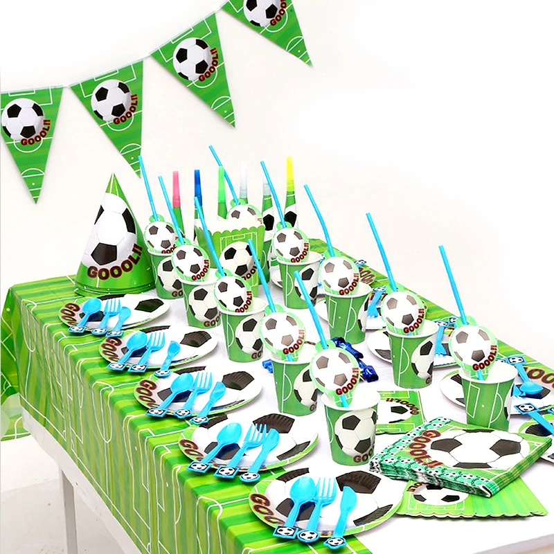 194pcs/lot luxury Birthday Party Plates Cups Decorate Table Cover Baby Shower Football/Soccer Theme Invitation Cards Napkins
194pcs/lot luxury Birthday Party Plates Cups Decorate Table Cover Baby Shower Football/Soccer Theme Invitation Cards Napkins