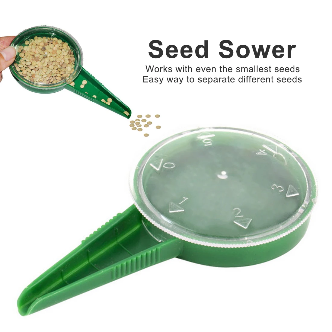 Seed Sower 5 Size Setting Planter Gardening Hand Tools Hand Held Flower Plant Seeder Sow gardening tools 1 Pc
Seed Sower 5 Size Setting Planter Gardening Hand Tools Hand Held Flower Plant Seeder Sow gardening tools 1 Pc
