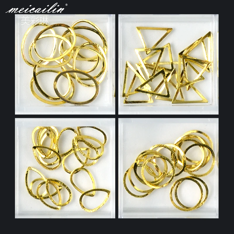 Gold Hollow nail decorations (5)