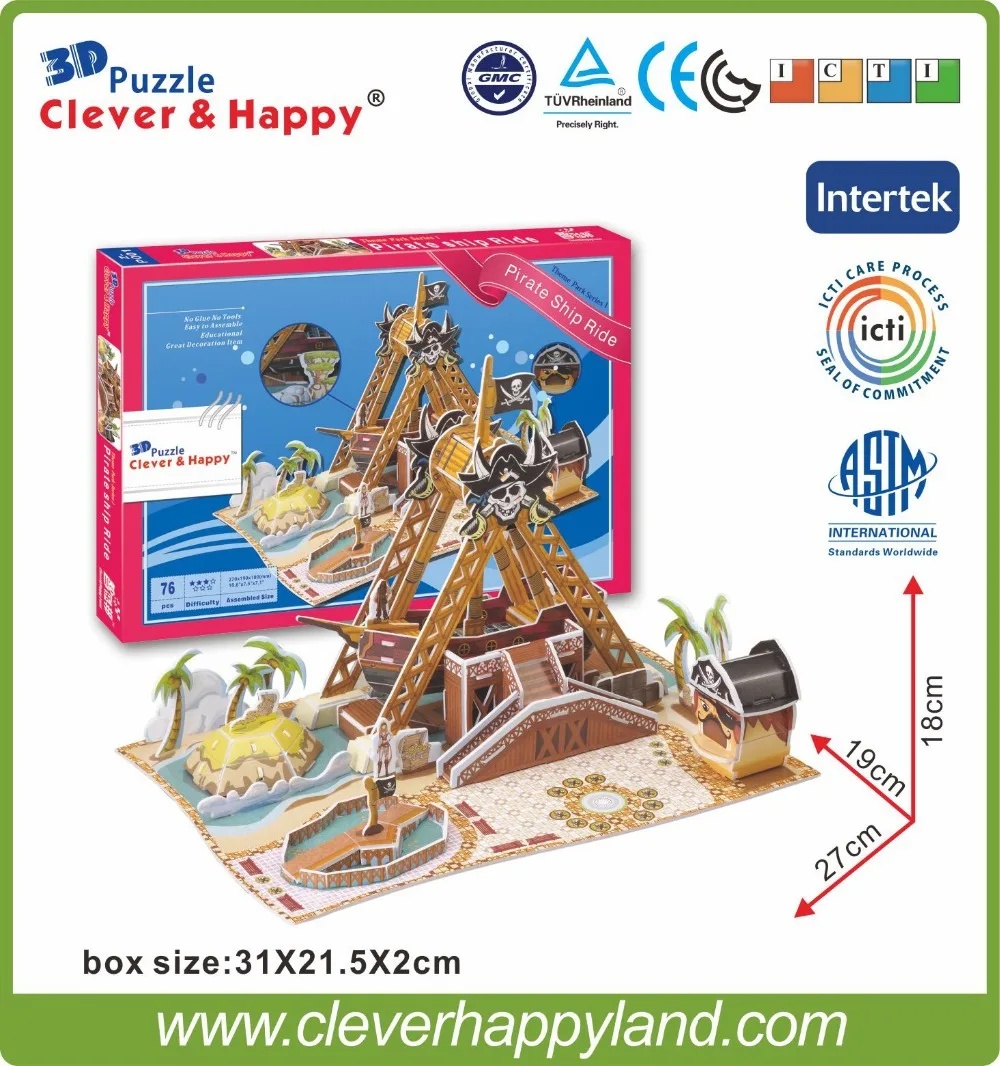new clever&happy land 3d puzzle model Pirate Ship Ride adult puzzle diy paper warsaws model games for children paper
new clever&happy land 3d puzzle model Pirate Ship Ride adult puzzle diy paper warsaws model games for children paper