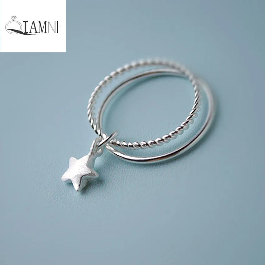 925 Sterling Silver Lovely Stars Pendant Double Finger Ring Christmas Party Gift for Women Girl Accessories Birthday Jewelry
925 Sterling Silver Lovely Stars Pendant Double Finger Ring Christmas Party Gift for Women Girl Accessories Birthday Jewelry
