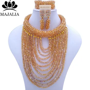 Majalia Fashion Nigeria Wedding African Beads Jewelry Set Champagne gold ab Crystal Necklace Bridal Jewelry Sets VU010
Majalia Fashion Nigeria Wedding African Beads Jewelry Set Champagne gold ab Crystal Necklace Bridal Jewelry Sets VU010