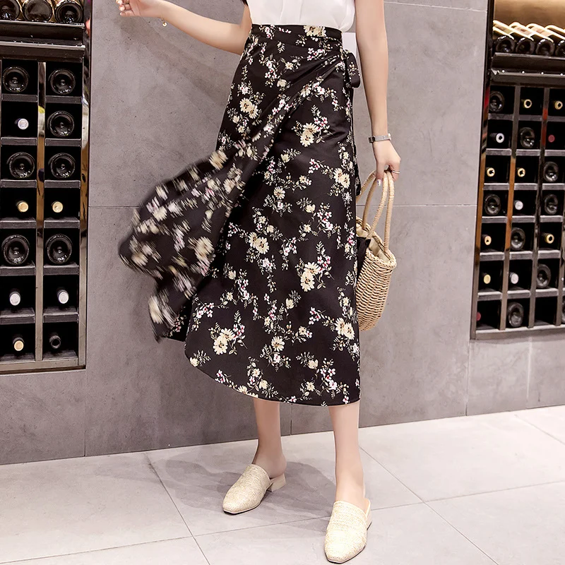 Фото Женская шифоновая длинная юбка с высокой талией трапециевидная - купить