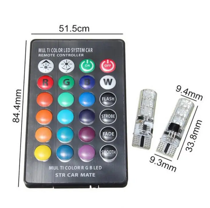 2Pcs Auto Interior T10 RGB Car LED Car Dome Atmospheric Light 12v Super Bright Bulb Car Internal Remote Control T10 6SMD 5050
2Pcs Auto Interior T10 RGB Car LED Car Dome Atmospheric Light 12v Super Bright Bulb Car Internal Remote Control T10 6SMD 5050