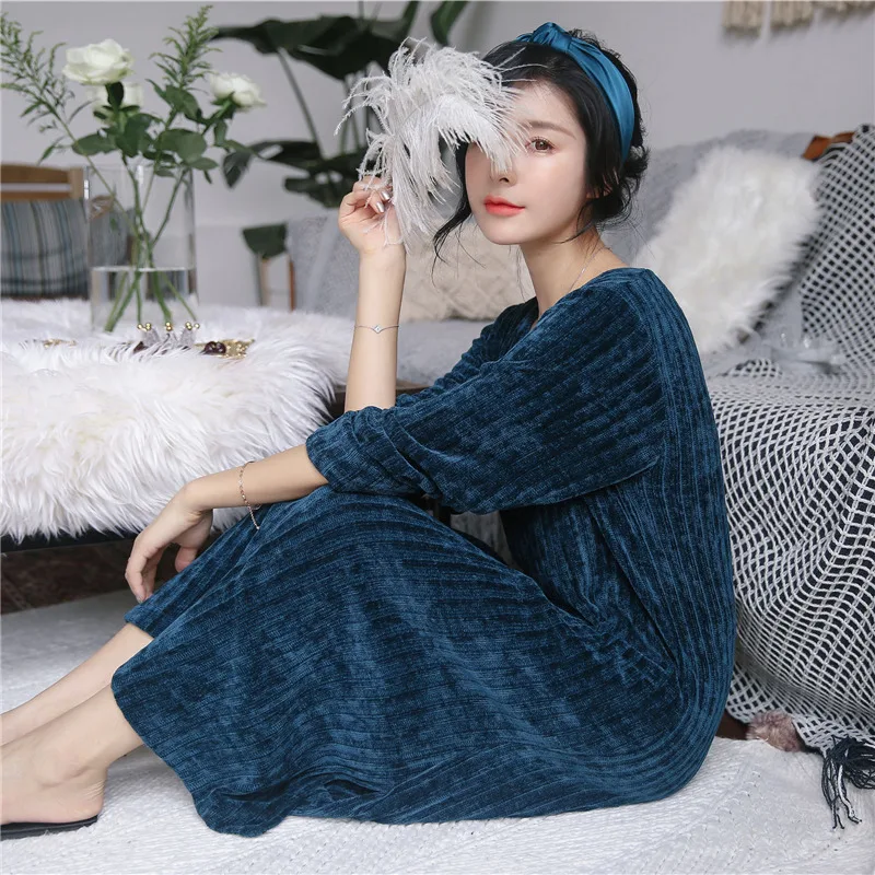Women's night dress autum winter new nightdress long-sleeved thick home clothes warm long nightgown women nightshirt
Women's night dress autum winter new nightdress long-sleeved thick home clothes warm long nightgown women nightshirt