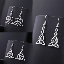Teamer Ierse Celtics Knoop Oorbellen Vrouwen Eenvoudige Mode-sieraden Zilveren Kleur Magic Wicca Viking Dangle Oorbellen Voor Vrouwelijke(China)