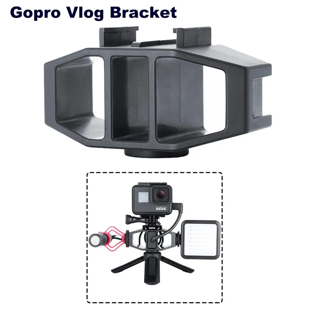 VIJIM GP-1 Gopro Vlog Bracket Housing Cage with Dual Cold Shoes to Microphone& LED Light for GoPro and Other Video Cameras PK V2
VIJIM GP-1 Gopro Vlog Bracket Housing Cage with Dual Cold Shoes to Microphone& LED Light for GoPro and Other Video Cameras PK V2