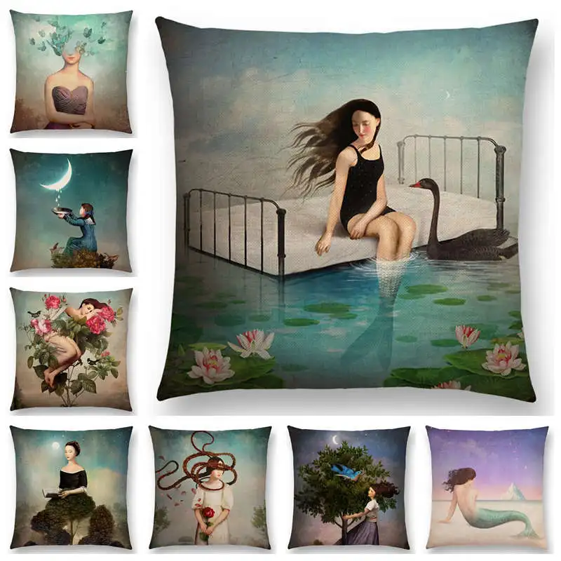 Hot Sale Elegant Lady Lovely Girl Shakespeare Fantasy Painting Moon Night Swan Dream Trees Cushion Cover Sofa Throw Pillow Case
Hot Sale Elegant Lady Lovely Girl Shakespeare Fantasy Painting Moon Night Swan Dream Trees Cushion Cover Sofa Throw Pillow Case