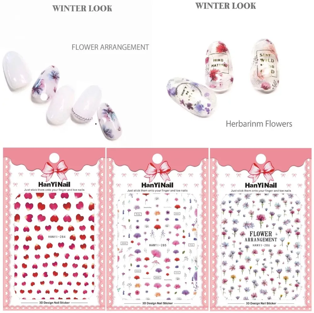 Newest HANYI-284-285-286 Flower 3d nail art sticker nail decal stamping export japan design
Newest HANYI-284-285-286 Flower 3d nail art sticker nail decal stamping export japan design