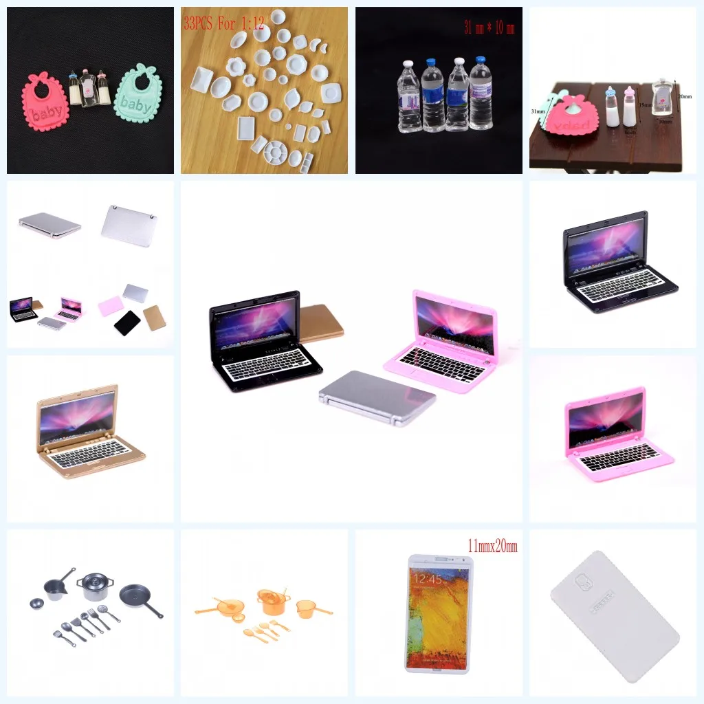 1 Set Mini Laptop Computer Dishes Phone Tableware Dollhouse Funitures For 1/6 Or 1/12 Dollhouse Pretend Toy For Children
1 Set Mini Laptop Computer Dishes Phone Tableware Dollhouse Funitures For 1/6 Or 1/12 Dollhouse Pretend Toy For Children