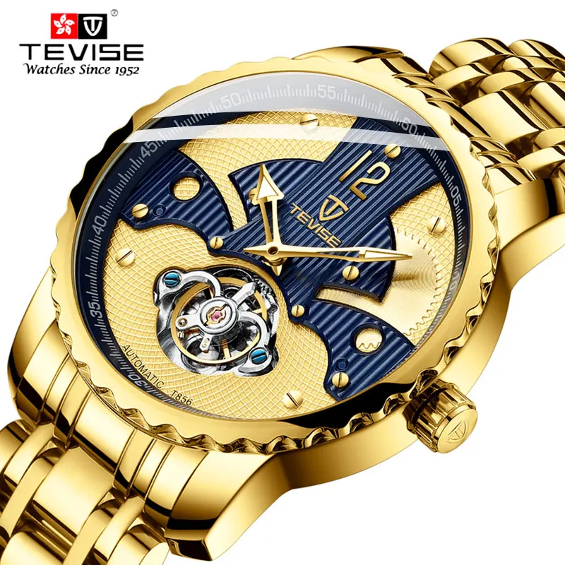 TEVISE Men Watch Automatico Mechanical Watches Men Business Waterproof Skeleton Gold Blue Toubillon Watch
TEVISE Men Watch Automatico Mechanical Watches Men Business Waterproof Skeleton Gold Blue Toubillon Watch