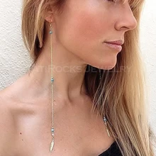 Long Earring Bohemia Ethnic Blue Beads Feather Drop earrings for women ER028
Long Earring Bohemia Ethnic Blue Beads Feather Drop earrings for women ER028