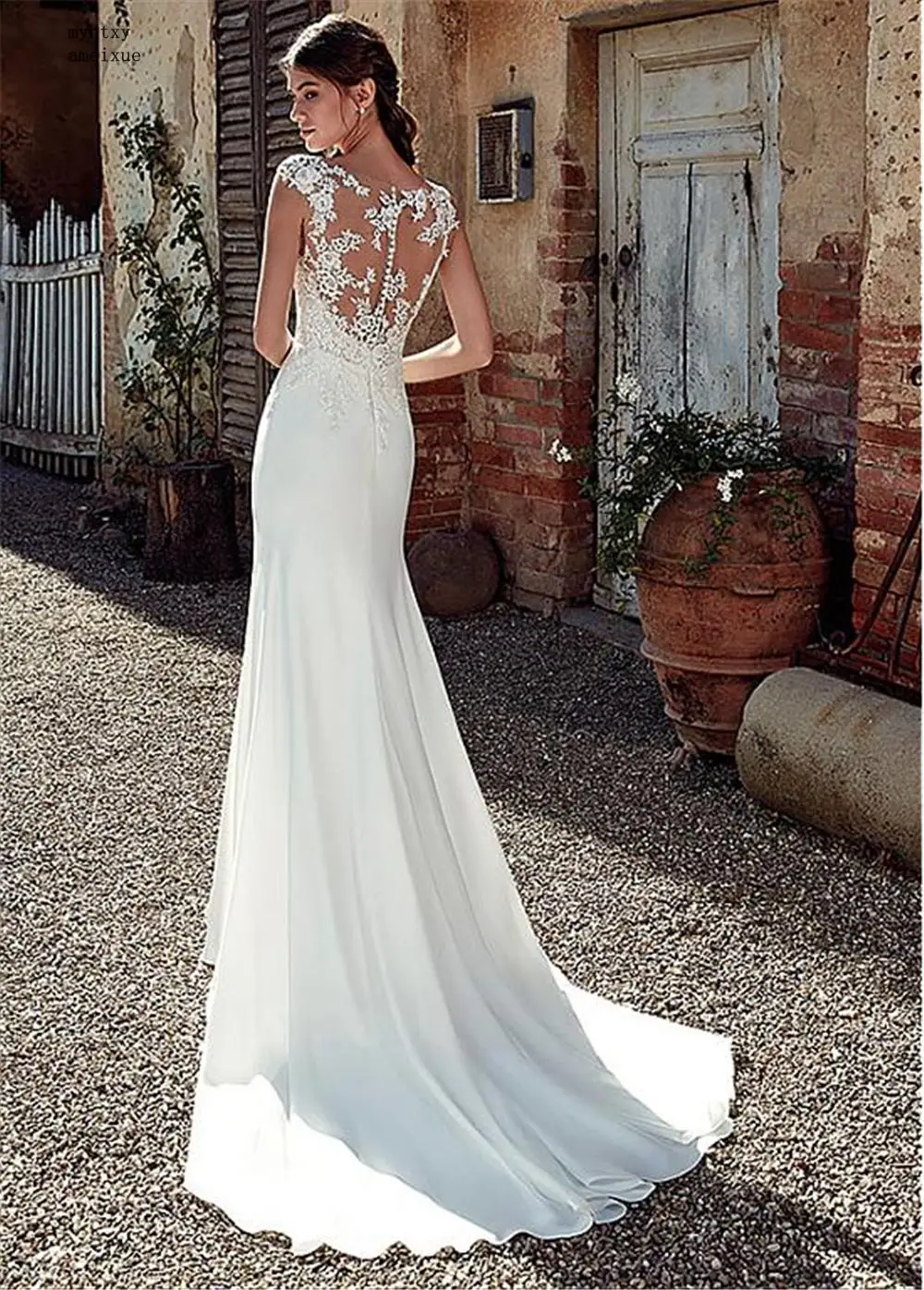 Cheap Sexy Bateau Neckline Mermaid Wedding Dresses 2020 With Lace Appliques Sheer Bridal Dress Illusion Back Plus Size Bride
Cheap Sexy Bateau Neckline Mermaid Wedding Dresses 2020 With Lace Appliques Sheer Bridal Dress Illusion Back Plus Size Bride