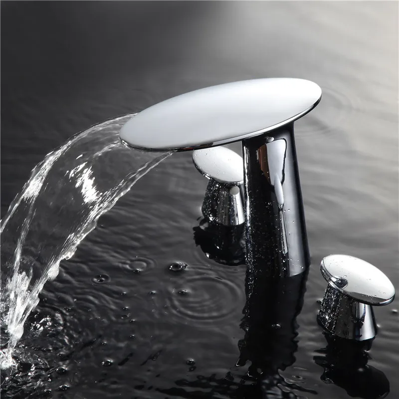 3 Holes widespread 8" Oval Handles Bathroom waterfall lavatory Sink Faucet mixer tap deck mounted Chrome Color
3 Holes widespread 8" Oval Handles Bathroom waterfall lavatory Sink Faucet mixer tap deck mounted Chrome Color