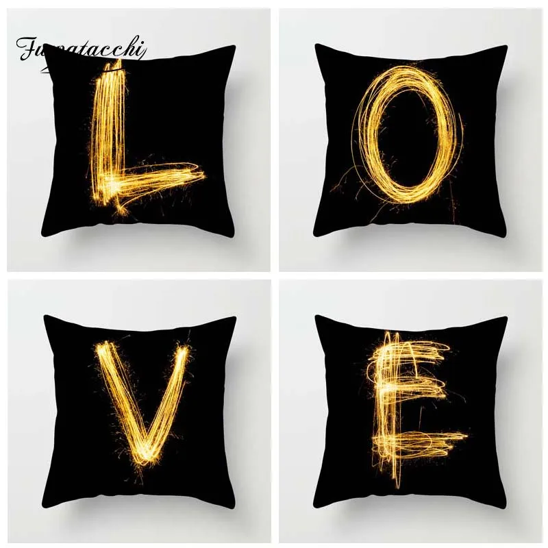 Fuwatacchi Gold Letter Alphabet Printed Pillowcase Decorative Pillows Cushion Cover Use for Home Sofa Car Office Almofadas New
Fuwatacchi Gold Letter Alphabet Printed Pillowcase Decorative Pillows Cushion Cover Use for Home Sofa Car Office Almofadas New