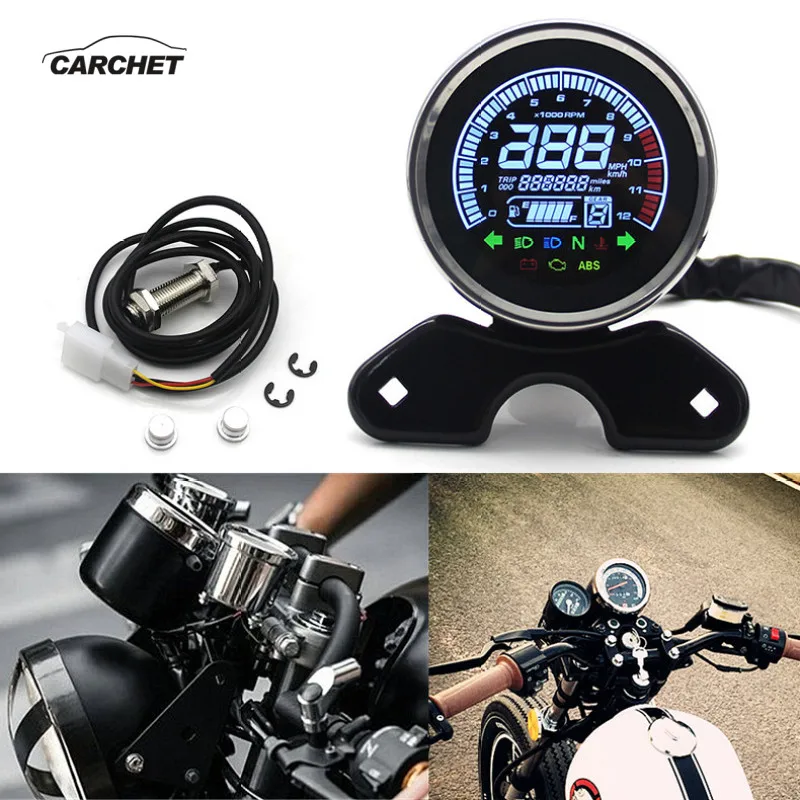 CARCHET Led Motorcycle Digital Odometer Speedometer Tachometer Fuel Level Meter Indicator Multi-functional Motorbike Instruments
CARCHET Led Motorcycle Digital Odometer Speedometer Tachometer Fuel Level Meter Indicator Multi-functional Motorbike Instruments