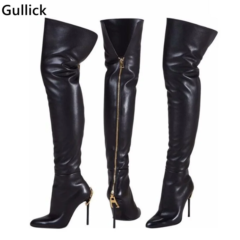 leather thigh high boots