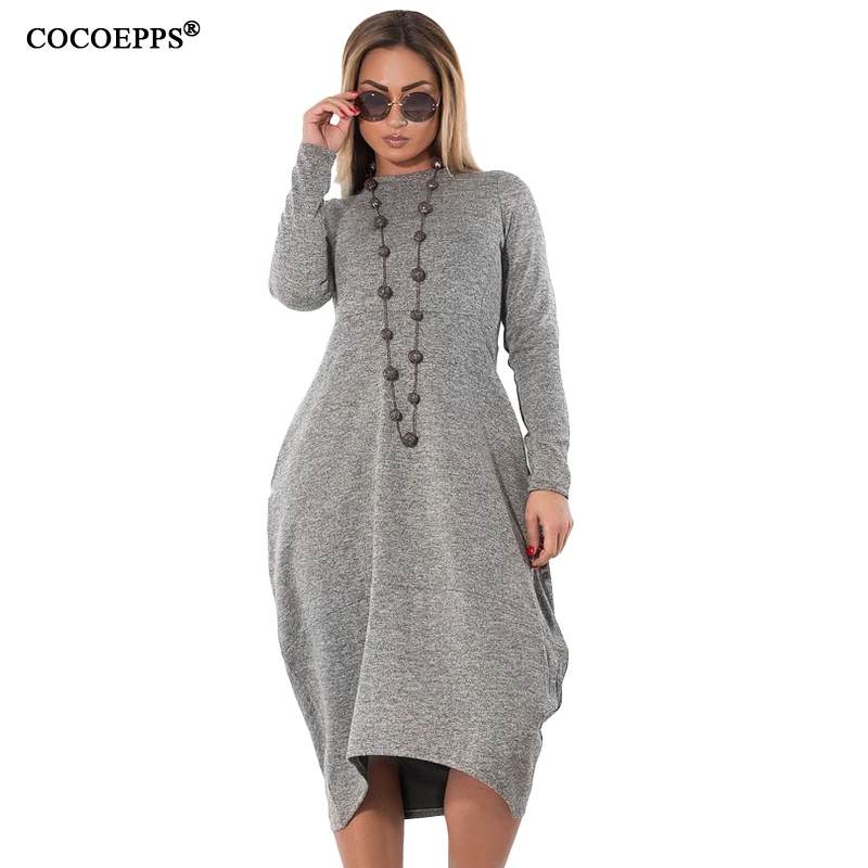 COCOEPPS winter warm dress loose big sizes women dresses solid casual long sleeve vestidos 2019 fashion plus size dress 5XL 6xl
COCOEPPS winter warm dress loose big sizes women dresses solid casual long sleeve vestidos 2019 fashion plus size dress 5XL 6xl
